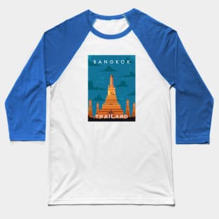 Bangkok, Thailand. Retro travel poster Baseball T-Shirt